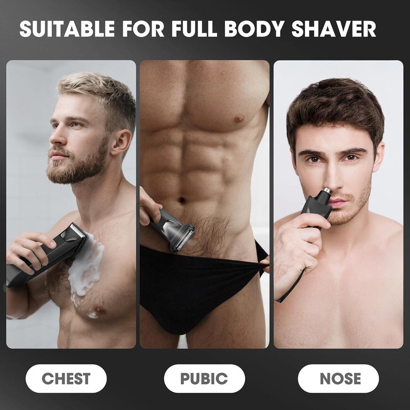 Suttik Manscape Body and Ball Trimmer for Men, Bald Head & Body Shaver, 3-in-1 Pubic Groin Nose Hair Trimmer, Head Shaver for Bald Men & Body Groomer, Electric Razors for Smooth Shaving, IPX7 Waterproof - Image 3